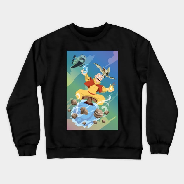 Element Master and Pets Crewneck Sweatshirt by CuddleswithCatsArt